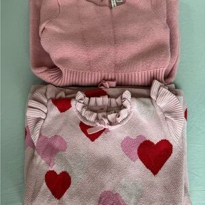 Bundle of 2 Janie and Jack baby girl sweater dresses. Size- 2T